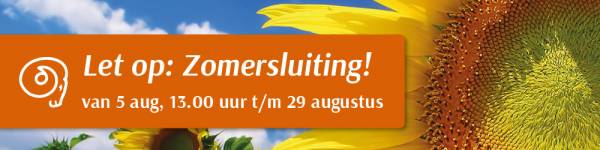 Let op de aankomende Zomersluiting!